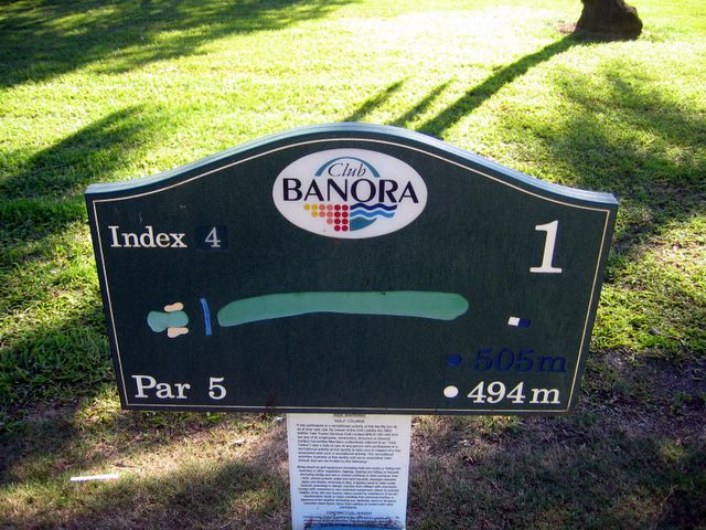 Twin Towns Golf Course - Banora Point: Layout for Hole 1 - Par 5, 494 meters