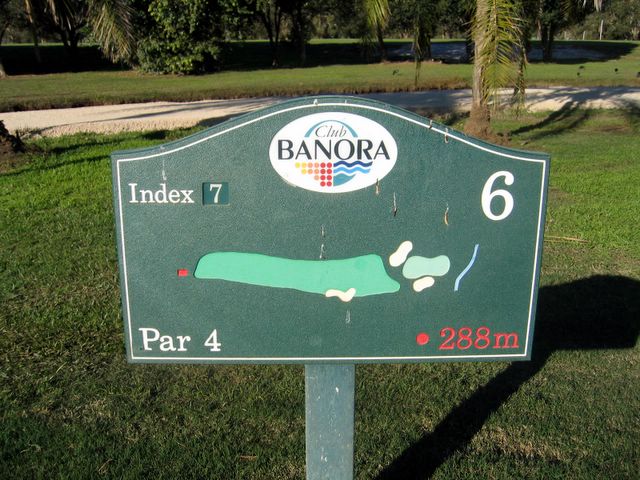 Twin Towns Golf Course - Banora Point: Layout Hole 6 - Par 4, 288 meters off the red markers