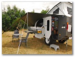 Vista RV Crossover - Bayswater: Vista RV Crossover - a sophisticated and rugged caravan: Set up at campsite