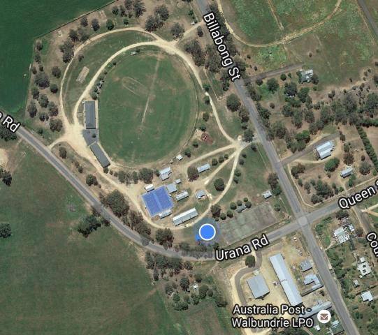 Walbundrie Showground - Walbundrie: Aerial view of the Showground courtesy of Google Maps.
