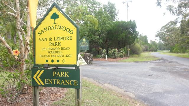 Sandalwood Van and Leisure Park - Wardell: Welcome sign and entrance