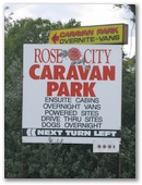 Rose City Caravan Park - Warwick: Welcome sign