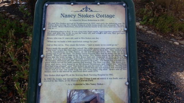 Wedderburn Pioneer Caravan Park - Wedderburn: Historical information concerning Nancy Stokes Cottage.