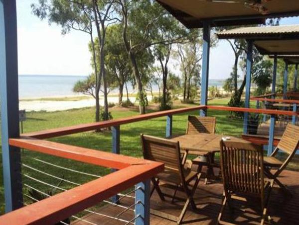 Weipa Camping Ground and Caravan Park - Weipa: Cabin deck with water views