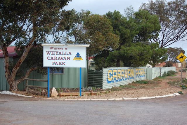 Whyalla Caravan Park - Whyalla: Whyalla Caravan Park welcome sign